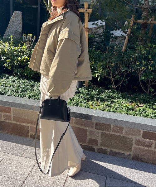 StyleSea（スタイルシー）の「スタンドカラー中綿ショートブルゾン（ダウンジャケット/コート・レディース・アイボリー/ベージュ/カーキ/ブラック・FREE）」の19枚目の写真