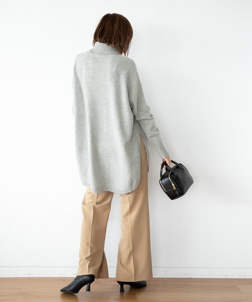 A part by(アパートバイ)の「7GWNyタートルニットポンチョ 256529(ニット/セーター・レディース・ブラック/ライトグレー/レッド系その他7・FREE)」の12枚目の写真