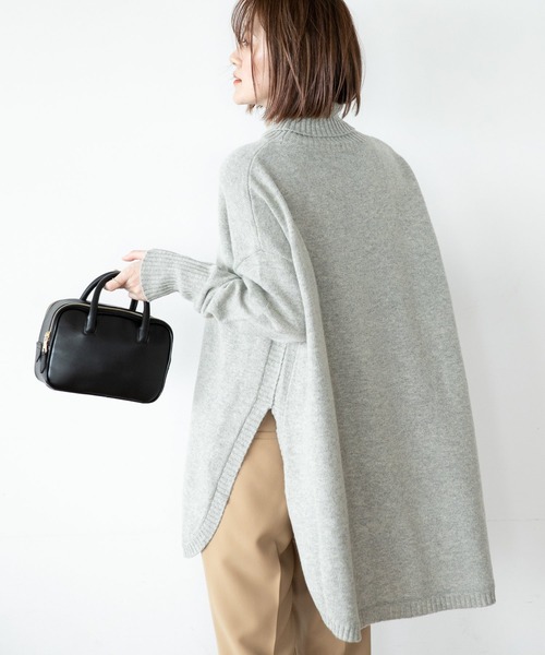 A part by(アパートバイ)の「7GWNyタートルニットポンチョ 256529(ニット/セーター・レディース・ブラック/ライトグレー/レッド系その他7・FREE)」の9枚目の写真