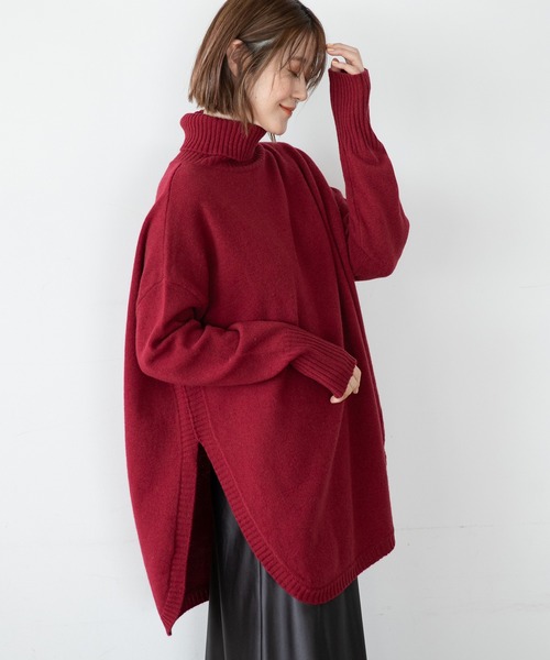 A part by(アパートバイ)の「7GWNyタートルニットポンチョ 256529(ニット/セーター・レディース・ブラック/ライトグレー/レッド系その他7・FREE)」の13枚目の写真