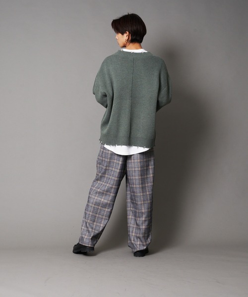 UNIIT(ユニット)の「【UNIIT/ユニット】ダメージニットルーズビッグシルエットカーディガン(カーディガン/ボレロ・メンズ・ダークグリーン/ベージュ/グリーン/杢グレー・SMALL/MEDIUM/LARGE)」の9枚目の写真