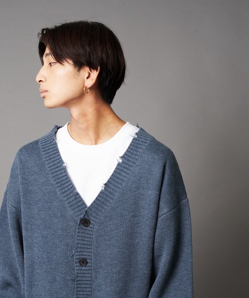 UNIIT(ユニット)の「【UNIIT/ユニット】ダメージニットルーズビッグシルエットカーディガン(カーディガン/ボレロ・メンズ・ダークグリーン/ベージュ/グリーン/杢グレー・SMALL/MEDIUM/LARGE)」の19枚目の写真