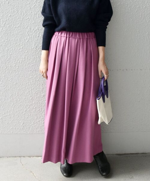 SHIPS any(シップス エニィ)の「SHIPS any:〈ウォッシャブル〉ウール ライク ランダム タック スカート◇(スカート・レディース・チャコールグレー/ブラウン/ピンク・38/36)」の1枚目の写真