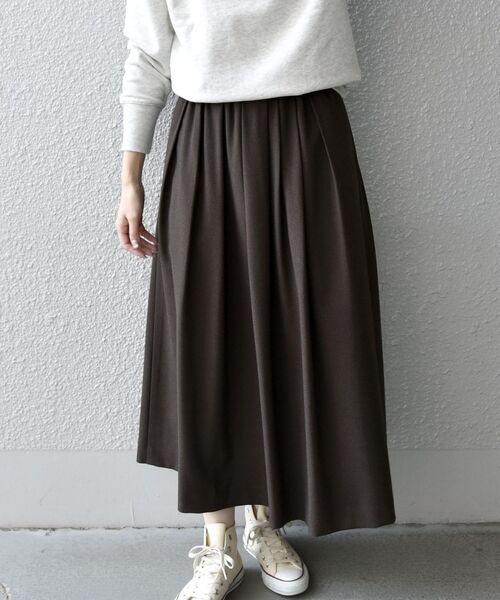 SHIPS any(シップス エニィ)の「SHIPS any:〈ウォッシャブル〉ウール ライク ランダム タック スカート◇(スカート・レディース・チャコールグレー/ブラウン/ピンク・38/36)」の9枚目の写真