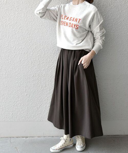 SHIPS any(シップス エニィ)の「SHIPS any:〈ウォッシャブル〉ウール ライク ランダム タック スカート◇(スカート・レディース・チャコールグレー/ブラウン/ピンク・38/36)」の6枚目の写真