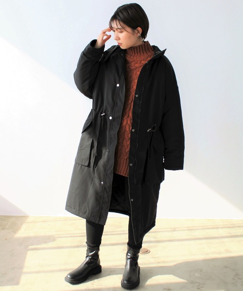 GeeRA（ジーラ）の「リバーシブルモッズコート（モッズコート・レディース・ブラック/カーキブラウン・MEDIUM）」の6枚目の写真