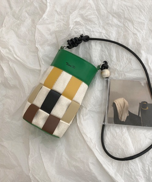 MANGROVE(マングローブ)の「マルチカラーバケットバック(ショルダーバッグ・レディース・グリーン/ホワイト/ベージュ・FREE)」の16枚目の写真