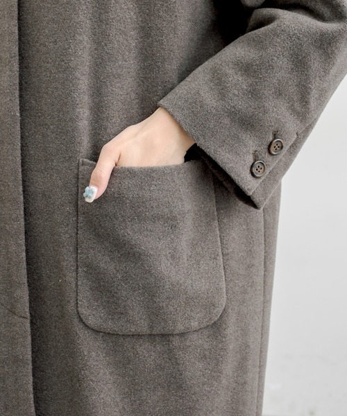 PUAL CE CIN（ピュアルセシン）の「【premium】ニュージーランドウールモッサコート（ステンカラーコート・レディース・モカ/ブラック・FREE）」の13枚目の写真