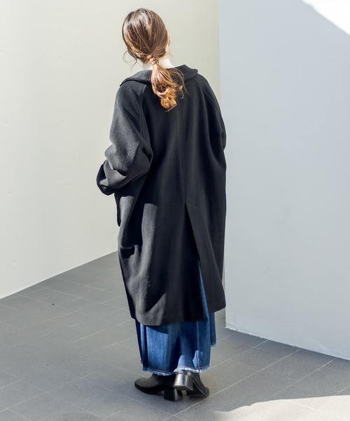 PUAL CE CIN（ピュアルセシン）の「【premium】ニュージーランドウールモッサコート（ステンカラーコート・レディース・モカ/ブラック・FREE）」の16枚目の写真