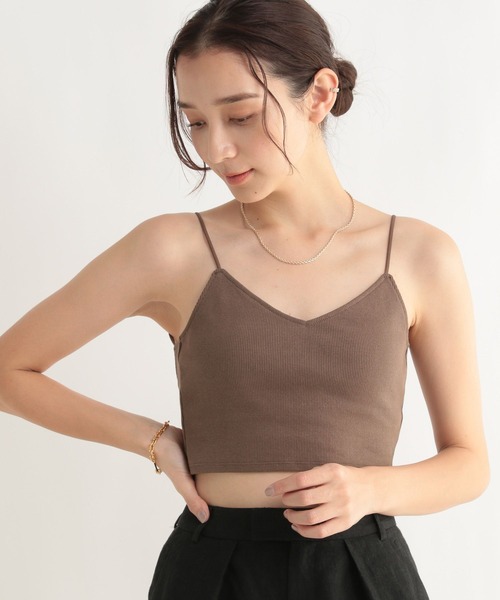 BABYLONE（バビロン）の「BABYLONE / リブショートキャミソール【パット付き】（キャミソール・レディース・ベージュ/モカ/ブラック・フリー）」の3枚目の写真
