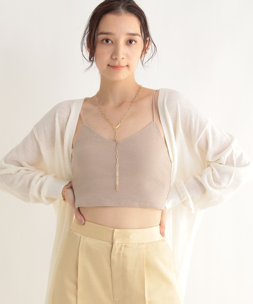 BABYLONE（バビロン）の「BABYLONE / リブショートキャミソール【パット付き】（キャミソール・レディース・ベージュ/モカ/ブラック・フリー）」の6枚目の写真