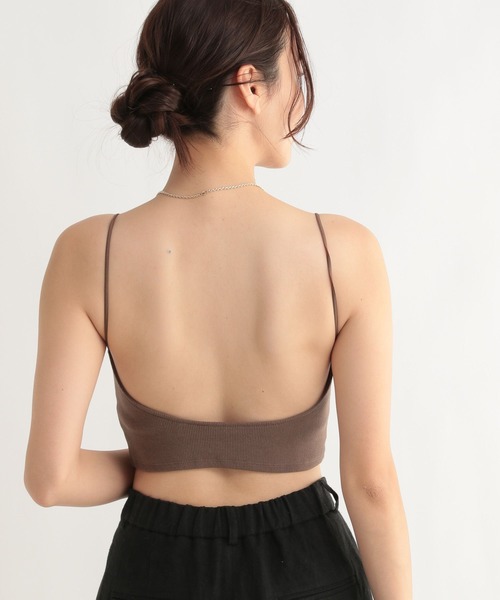 BABYLONE（バビロン）の「BABYLONE / リブショートキャミソール【パット付き】（キャミソール・レディース・ベージュ/モカ/ブラック・フリー）」の4枚目の写真