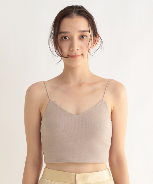 BABYLONE（バビロン）の「BABYLONE / リブショートキャミソール【パット付き】（キャミソール・レディース・ベージュ/モカ/ブラック・フリー）」の8枚目の写真
