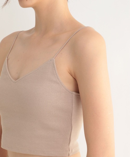 BABYLONE（バビロン）の「BABYLONE / リブショートキャミソール【パット付き】（キャミソール・レディース・ベージュ/モカ/ブラック・フリー）」の5枚目の写真