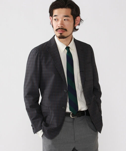 BEAMS ビームスプラス テーラードジャケット グレンチェック シェルボタンM BEAMS ビームスプラス テーラードジャケット グレンチェック