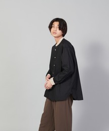 【UNIIT/ユニット】バンドカラールーズシャツ ビッグシルエット