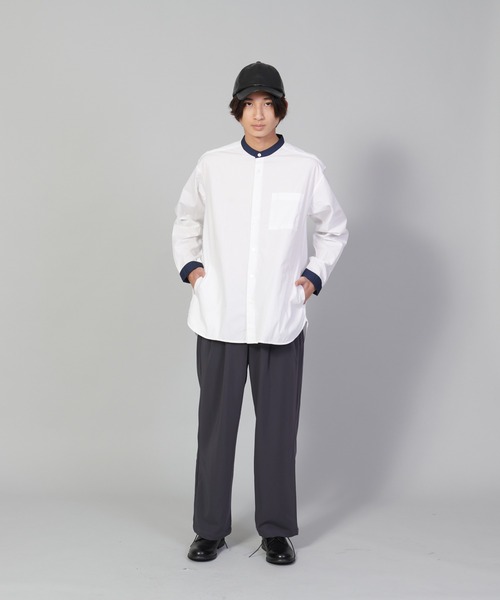 UNIIT(ユニット)の「【UNIIT/ユニット】バンドカラールーズシャツ ビッグシルエット(シャツ/ブラウス・メンズ・ブラック/ホワイト・LARGE/MEDIUM/SMALL)」の3枚目の写真