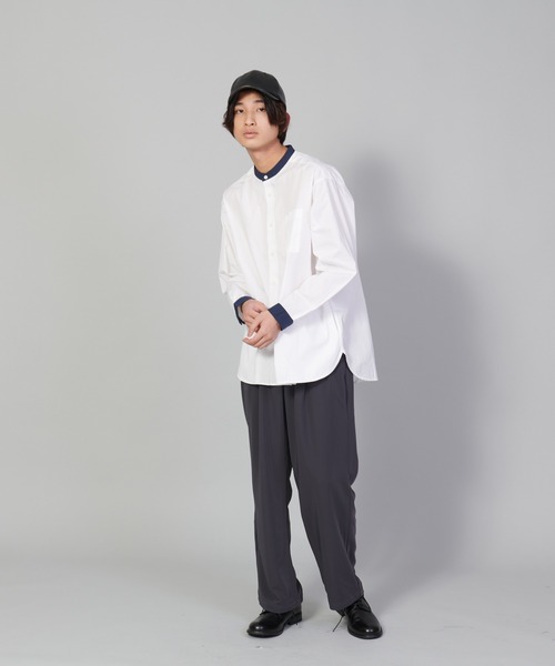 UNIIT(ユニット)の「【UNIIT/ユニット】バンドカラールーズシャツ ビッグシルエット(シャツ/ブラウス・メンズ・ブラック/ホワイト・LARGE/MEDIUM/SMALL)」の5枚目の写真