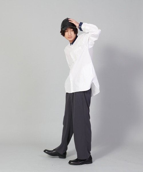 UNIIT(ユニット)の「【UNIIT/ユニット】バンドカラールーズシャツ ビッグシルエット(シャツ/ブラウス・メンズ・ブラック/ホワイト・LARGE/MEDIUM/SMALL)」の6枚目の写真