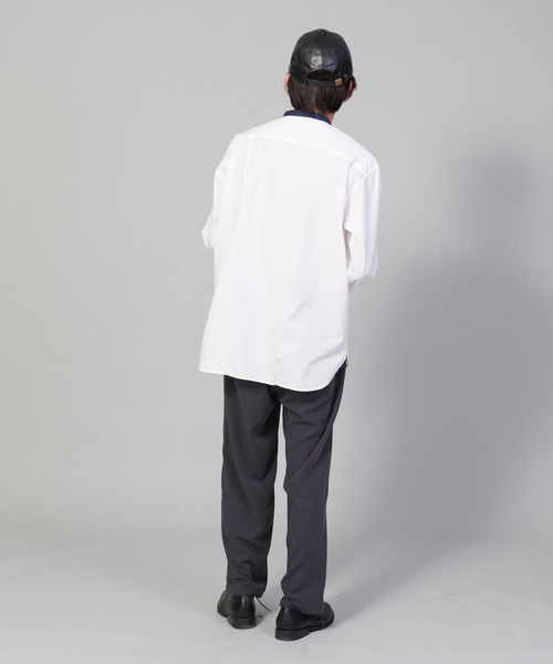 UNIIT(ユニット)の「【UNIIT/ユニット】バンドカラールーズシャツ ビッグシルエット(シャツ/ブラウス・メンズ・ブラック/ホワイト・LARGE/MEDIUM/SMALL)」の7枚目の写真