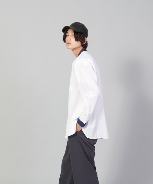 UNIIT(ユニット)の「【UNIIT/ユニット】バンドカラールーズシャツ ビッグシルエット(シャツ/ブラウス・メンズ・ブラック/ホワイト・LARGE/MEDIUM/SMALL)」の9枚目の写真