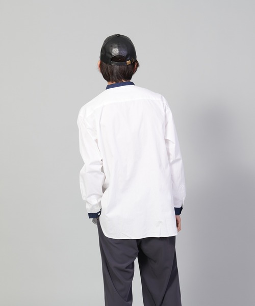 UNIIT(ユニット)の「【UNIIT/ユニット】バンドカラールーズシャツ ビッグシルエット(シャツ/ブラウス・メンズ・ブラック/ホワイト・LARGE/MEDIUM/SMALL)」の10枚目の写真