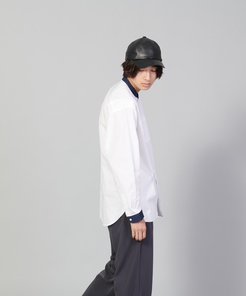 UNIIT(ユニット)の「【UNIIT/ユニット】バンドカラールーズシャツ ビッグシルエット(シャツ/ブラウス・メンズ・ブラック/ホワイト・LARGE/MEDIUM/SMALL)」の11枚目の写真