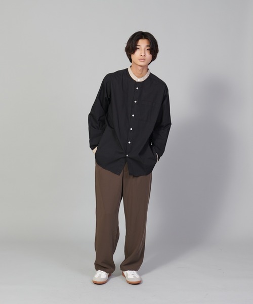 UNIIT(ユニット)の「【UNIIT/ユニット】バンドカラールーズシャツ ビッグシルエット(シャツ/ブラウス・メンズ・ブラック/ホワイト・LARGE/MEDIUM/SMALL)」の12枚目の写真