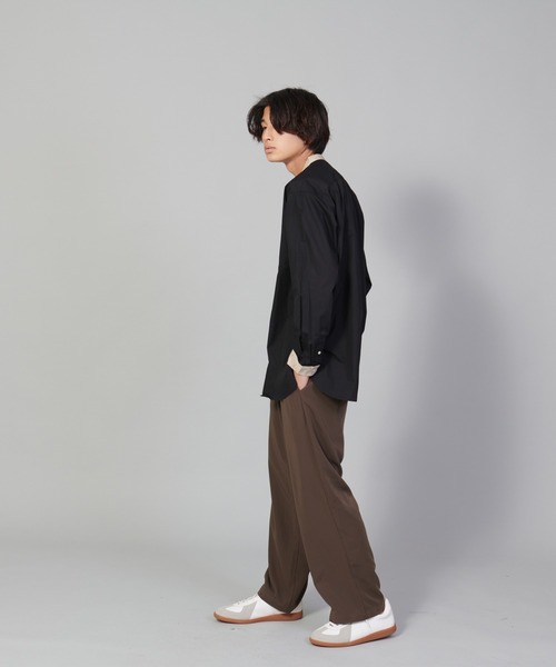 UNIIT(ユニット)の「【UNIIT/ユニット】バンドカラールーズシャツ ビッグシルエット(シャツ/ブラウス・メンズ・ブラック/ホワイト・LARGE/MEDIUM/SMALL)」の14枚目の写真
