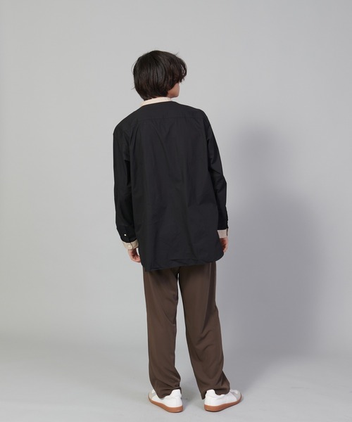 UNIIT(ユニット)の「【UNIIT/ユニット】バンドカラールーズシャツ ビッグシルエット(シャツ/ブラウス・メンズ・ブラック/ホワイト・LARGE/MEDIUM/SMALL)」の15枚目の写真