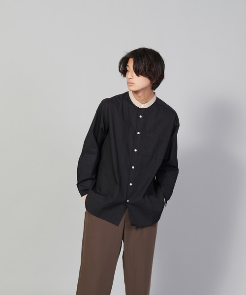 UNIIT(ユニット)の「【UNIIT/ユニット】バンドカラールーズシャツ ビッグシルエット(シャツ/ブラウス・メンズ・ブラック/ホワイト・LARGE/MEDIUM/SMALL)」の18枚目の写真