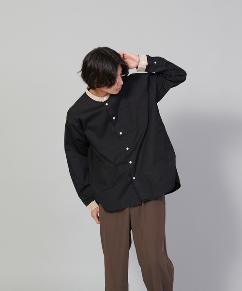 UNIIT(ユニット)の「【UNIIT/ユニット】バンドカラールーズシャツ ビッグシルエット(シャツ/ブラウス・メンズ・ブラック/ホワイト・LARGE/MEDIUM/SMALL)」の19枚目の写真