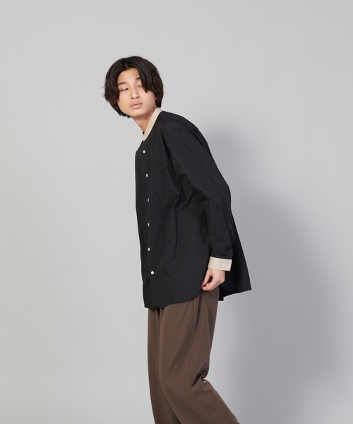 UNIIT(ユニット)の「【UNIIT/ユニット】バンドカラールーズシャツ ビッグシルエット(シャツ/ブラウス・メンズ・ブラック/ホワイト・LARGE/MEDIUM/SMALL)」の20枚目の写真