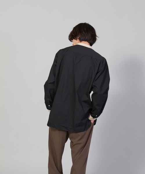 UNIIT(ユニット)の「【UNIIT/ユニット】バンドカラールーズシャツ ビッグシルエット(シャツ/ブラウス・メンズ・ブラック/ホワイト・LARGE/MEDIUM/SMALL)」の21枚目の写真