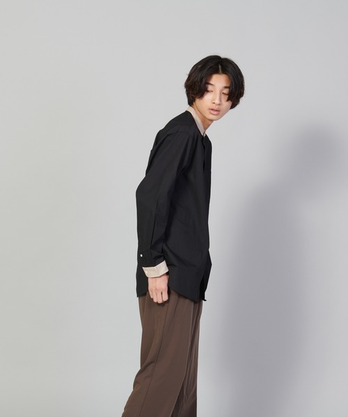 UNIIT(ユニット)の「【UNIIT/ユニット】バンドカラールーズシャツ ビッグシルエット(シャツ/ブラウス・メンズ・ブラック/ホワイト・LARGE/MEDIUM/SMALL)」の22枚目の写真