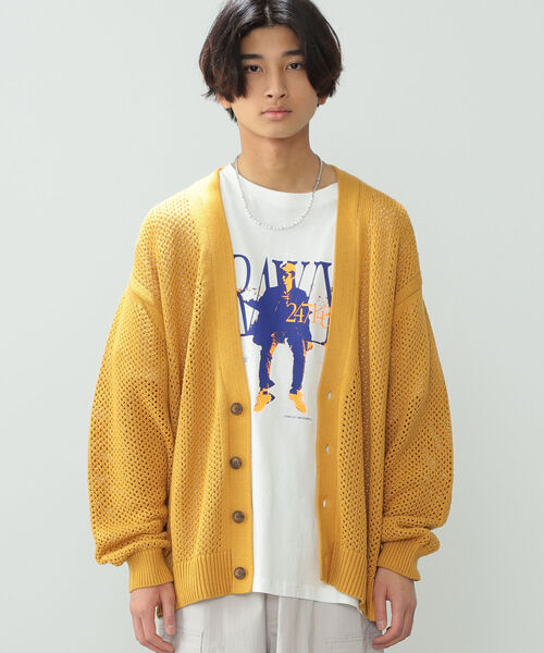BeAMS DOT（ビームスドット）の「【WEB限定】BeAMS DOT / メッシュカーディガン（ニット/セーター・メンズ・グリーン/イエロー系その他5/ブラック・LARGE/MEDIUM）」の8枚目の写真