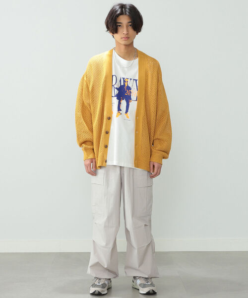 BeAMS DOT（ビームスドット）の「【WEB限定】BeAMS DOT / メッシュカーディガン（ニット/セーター・メンズ・グリーン/イエロー系その他5/ブラック・LARGE/MEDIUM）」の13枚目の写真