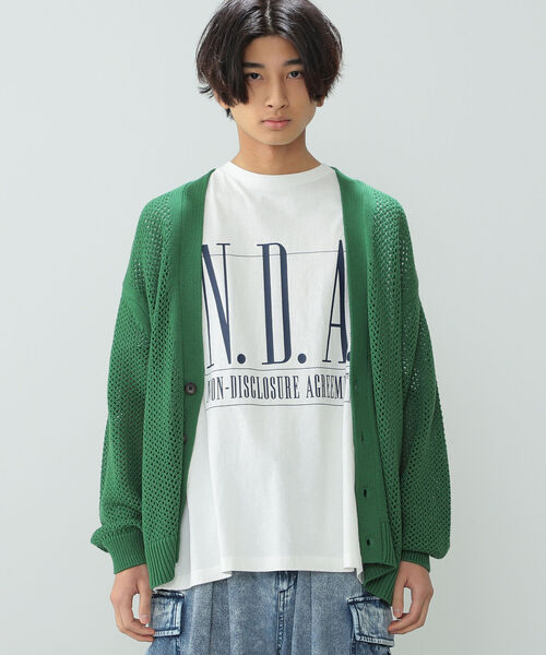 BeAMS DOT（ビームスドット）の「【WEB限定】BeAMS DOT / メッシュカーディガン（ニット/セーター・メンズ・グリーン/イエロー系その他5/ブラック・LARGE/MEDIUM）」の6枚目の写真