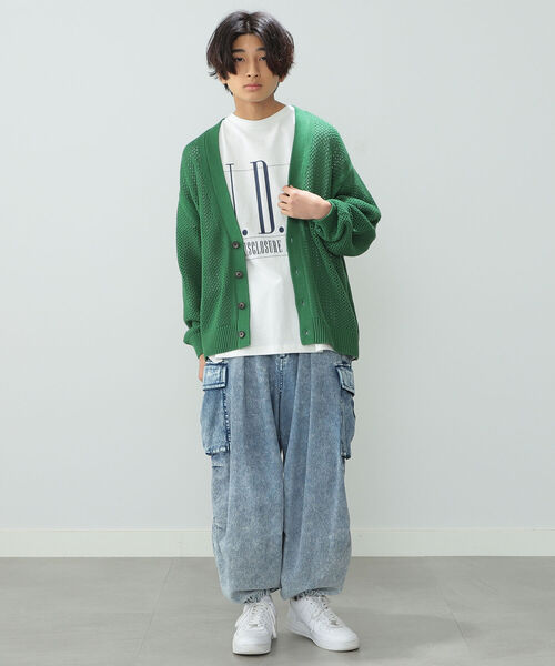 BeAMS DOT（ビームスドット）の「【WEB限定】BeAMS DOT / メッシュカーディガン（ニット/セーター・メンズ・グリーン/イエロー系その他5/ブラック・LARGE/MEDIUM）」の10枚目の写真