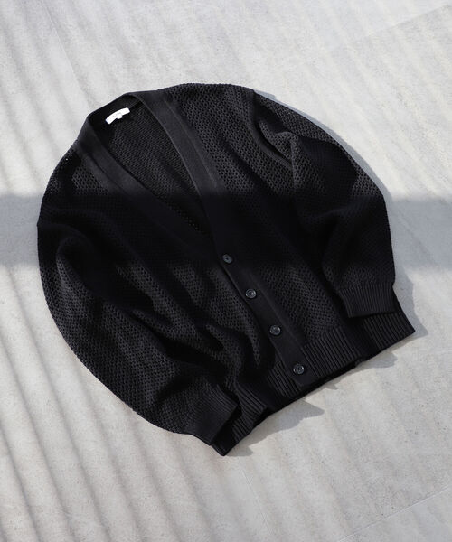 BeAMS DOT（ビームスドット）の「【WEB限定】BeAMS DOT / メッシュカーディガン（ニット/セーター・メンズ・グリーン/イエロー系その他5/ブラック・LARGE/MEDIUM）」の12枚目の写真