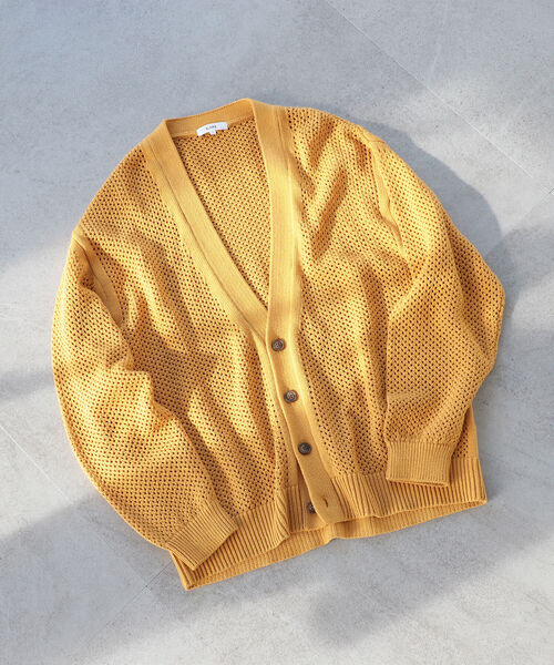 BeAMS DOT（ビームスドット）の「【WEB限定】BeAMS DOT / メッシュカーディガン（ニット/セーター・メンズ・グリーン/イエロー系その他5/ブラック・LARGE/MEDIUM）」の18枚目の写真