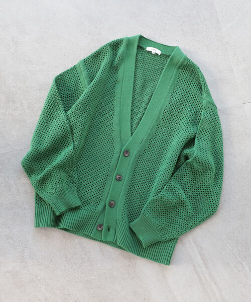 BeAMS DOT（ビームスドット）の「【WEB限定】BeAMS DOT / メッシュカーディガン（ニット/セーター・メンズ・グリーン/イエロー系その他5/ブラック・LARGE/MEDIUM）」の9枚目の写真