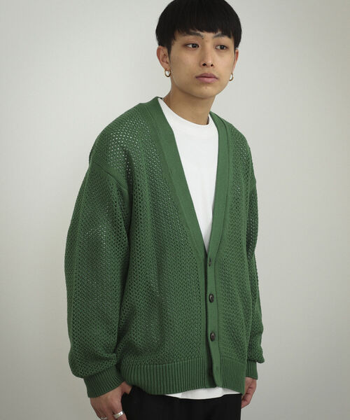 BeAMS DOT（ビームスドット）の「【WEB限定】BeAMS DOT / メッシュカーディガン（ニット/セーター・メンズ・グリーン/イエロー系その他5/ブラック・LARGE/MEDIUM）」の16枚目の写真