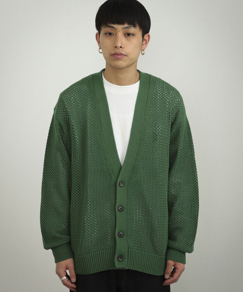BeAMS DOT（ビームスドット）の「【WEB限定】BeAMS DOT / メッシュカーディガン（ニット/セーター・メンズ・グリーン/イエロー系その他5/ブラック・LARGE/MEDIUM）」の14枚目の写真