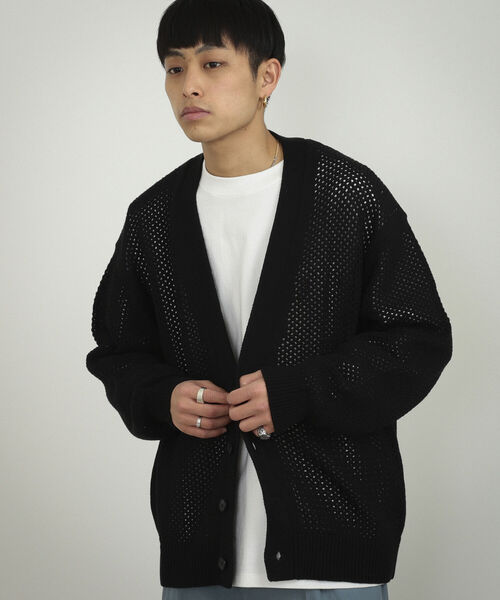 BeAMS DOT（ビームスドット）の「【WEB限定】BeAMS DOT / メッシュカーディガン（ニット/セーター・メンズ・グリーン/イエロー系その他5/ブラック・LARGE/MEDIUM）」の21枚目の写真