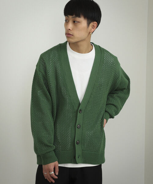 BeAMS DOT（ビームスドット）の「【WEB限定】BeAMS DOT / メッシュカーディガン（ニット/セーター・メンズ・グリーン/イエロー系その他5/ブラック・LARGE/MEDIUM）」の19枚目の写真