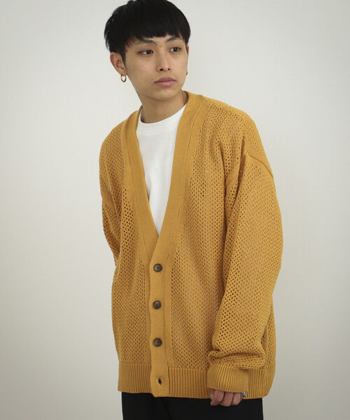 BeAMS DOT（ビームスドット）の「【WEB限定】BeAMS DOT / メッシュカーディガン（ニット/セーター・メンズ・グリーン/イエロー系その他5/ブラック・LARGE/MEDIUM）」の20枚目の写真