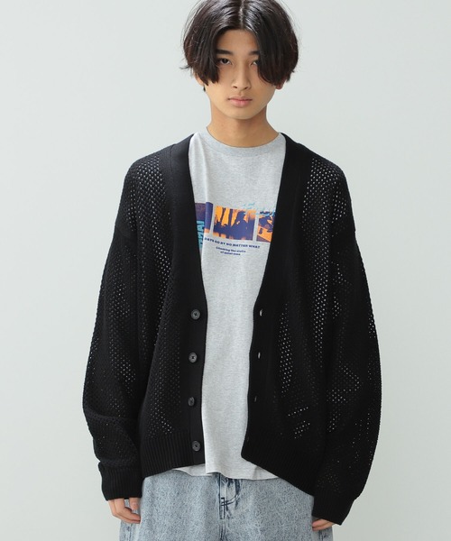 BeAMS DOT（ビームスドット）の「【WEB限定】BeAMS DOT / メッシュカーディガン（ニット/セーター・メンズ・グリーン/イエロー系その他5/ブラック・LARGE/MEDIUM）」の22枚目の写真