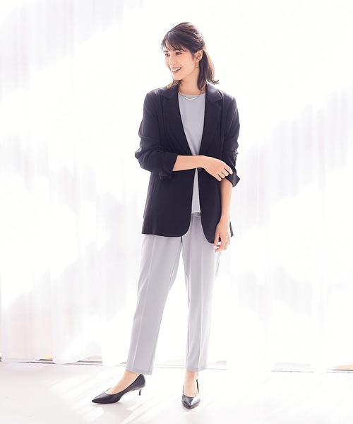 abahouse mavie（アバハウスマヴィ）の「ドライタッチサテンパンツ（その他パンツ・レディース・グレイッシュブルー/ネイビー/ブラック・36/38）」の7枚目の写真