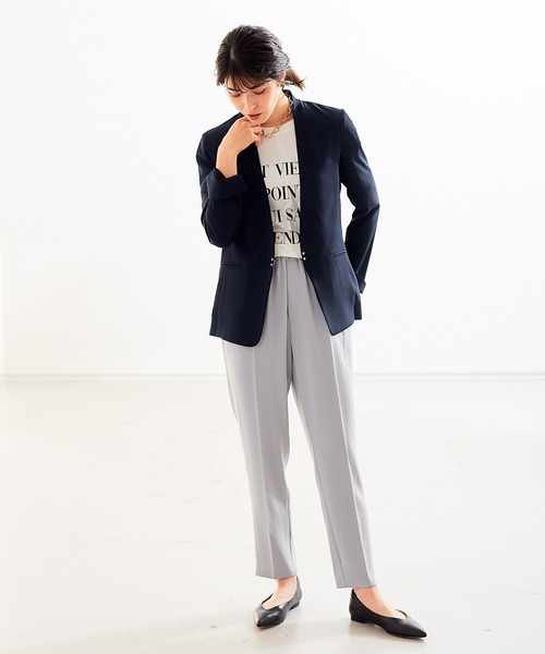 abahouse mavie（アバハウスマヴィ）の「ドライタッチサテンパンツ（その他パンツ・レディース・グレイッシュブルー/ネイビー/ブラック・36/38）」の4枚目の写真